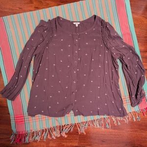 Sonoma Women's Blouse in Deep Purple with Subtle Patterns